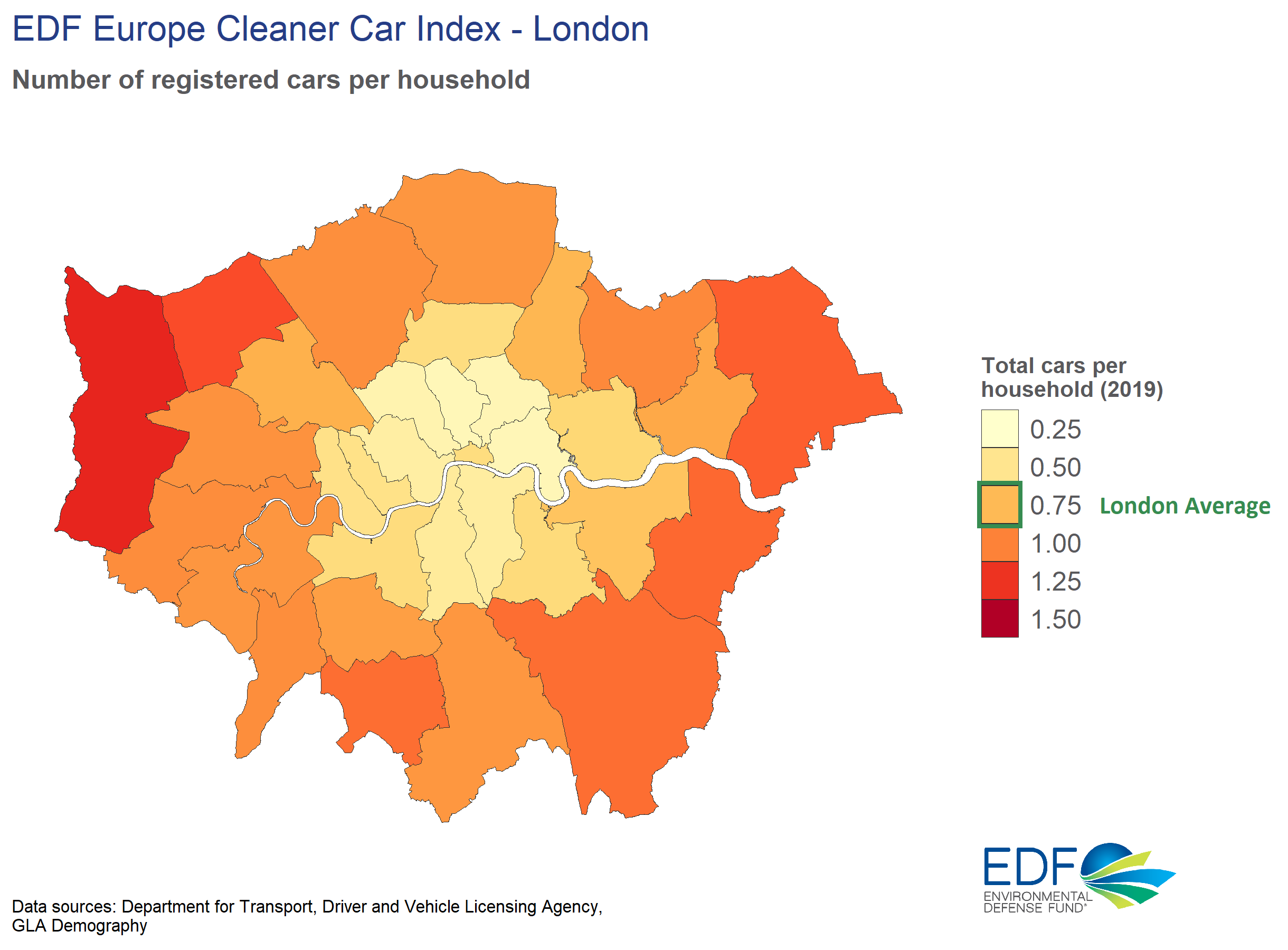 London cars per household map 2